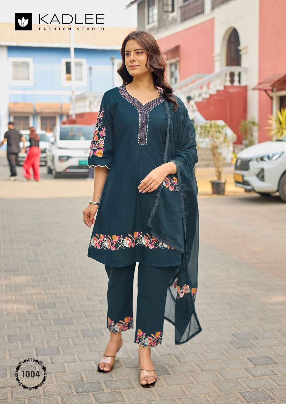 Aamira By KADLEE 1001 To 1004 Series Beautiful Festive Suits Colorful Stylish Fancy Ethnic Wear Cotton Embroidery Dresses At Wholesale Price